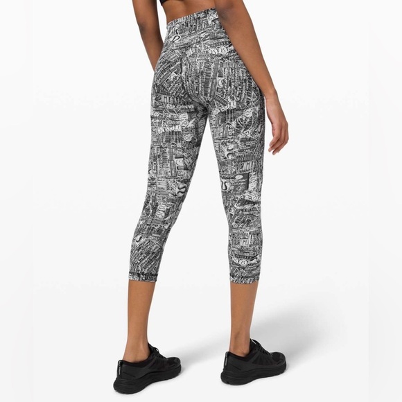 Lululemon Wunder Train High -Rise Crop 21” Tear It Up Alpine White Size6 EUC - Picture 3 of 15